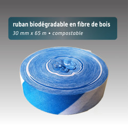 Ruban biodégradable fibre de bois bicolore 3 cm x 65 m - Rubalise.fr